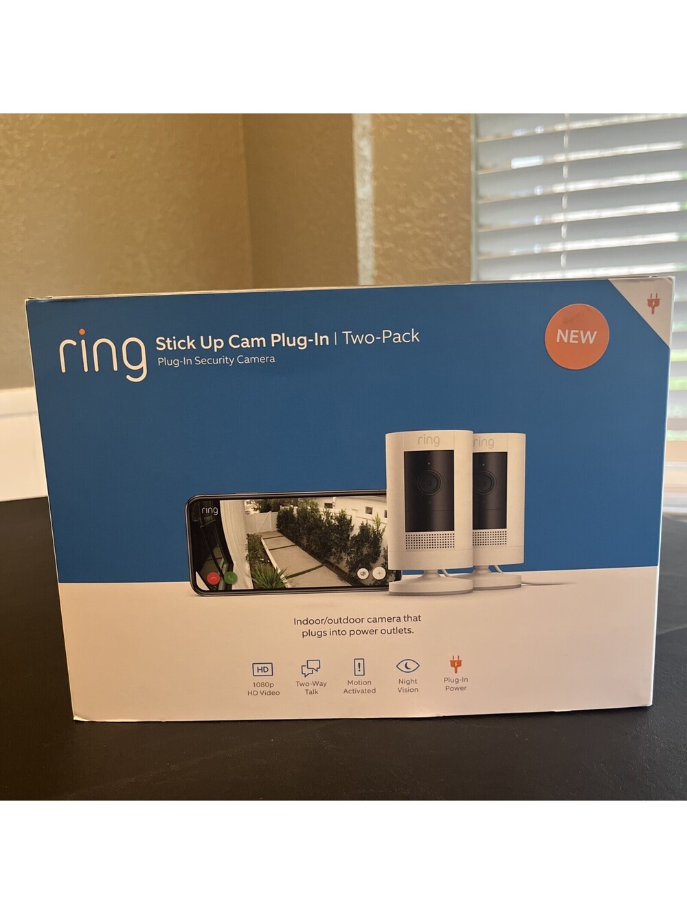 Ring Stick Up Indoor/Outdoor Cam Plug-In HD Security Camera with Two-Way Talk